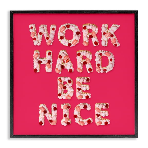 Work Hard Be Nice Black Framed Giclee Art, design by LISH Creative