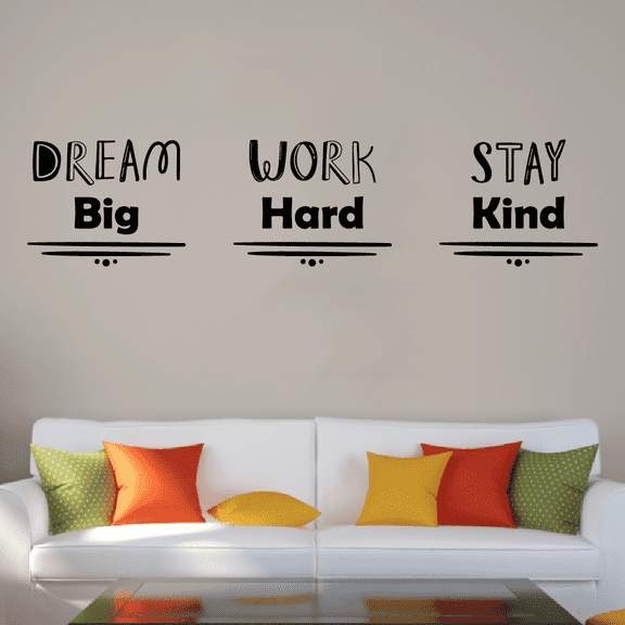 Work Hard Quote Classroom Wall Decals Stickers Education Educational Quotes for Teachers Students School Room Nursery Kindergarten Library Home Art Decals Wall Art Vinyl Decoration Size (24x40 inch)