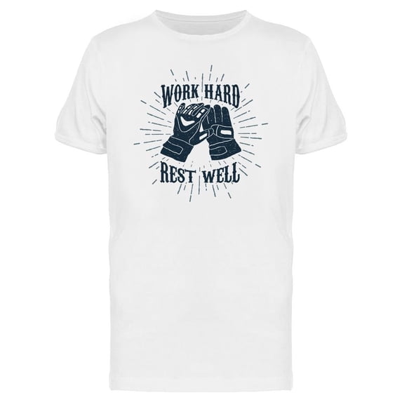 Work Hard Rest Well Retro Glove Tee Men's -Image by Shutterstock