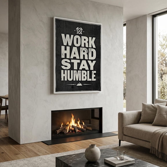 Work Hard Stay Humble Wall Art Print, Unframed Paper Poster 11x14in