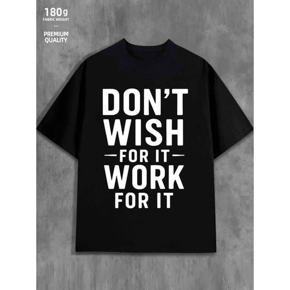 Greenink Work Hard men 180G Cotton black Classic Unisex Shirt Short Sleeve tshirts Unique Design Unisex Shirt Cotton tshirts Classic Unisex Shirt Cotton tshirts Fashion