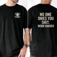 thumbnail image 1 of Work Harder Graphic Tee Shirt Tops Fashion Comfortable Casual Round Neck Short Sleeve Black S-5XL, 1 of 5