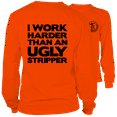 thumbnail image 1 of Work Harder- Long Sleeve Safety Orange Hi-Vis T-Shirt, 1 of 2