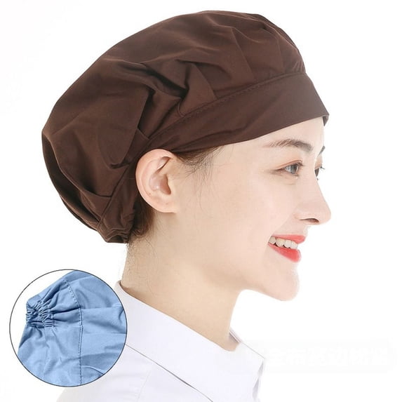 Work Headband Hotel Bundled Hair Cooking Hygienic Cap Work Wear Food Service Chef Cap Dust proof Work Cap Cook Hat Wrap Hair Hat COFFEE