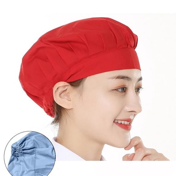 Work Headband Hotel Bundled Hair Cooking Hygienic Cap Work Wear Food Service Chef Cap Dust proof Work Cap Cook Hat Wrap Hair Hat RED
