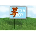 thumbnail image 1 of Work House Signs Double Sided Sign ITS A BOY Blue Bear Yard Sign Road Sign with Stand, 1 of 1