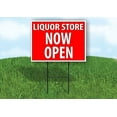 thumbnail image 1 of Work House Signs Double Sided Sign Liquor Store Now Open RED Yard Sign Road Sign with Stand, 1 of 1