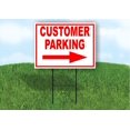 thumbnail image 1 of Work House Signs Single Sided Sign Customer Parking Right Arrow red Yard Sign Road Sign with Stand, 1 of 1