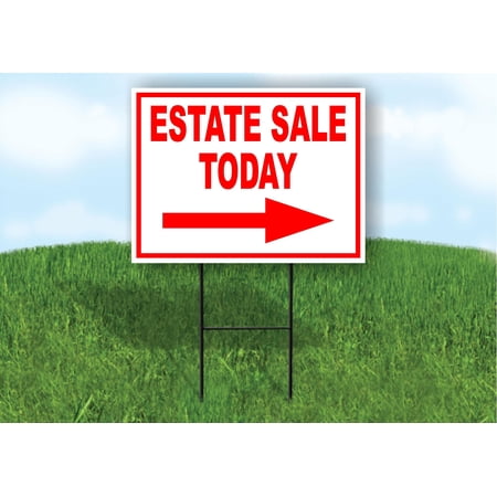 Work House Signs Single Sided Sign Estate Sale Today for Sale Right Arrow red Yard Sign Road Sign with Stand