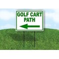 thumbnail image 1 of Work House Signs Single Sided Sign Golf CART Path Left Arrow Green Yard Sign Road Sign with Stand, 1 of 1