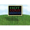 thumbnail image 1 of Work House Signs Single Sided Sign HOT Cold Sandwiches NEON Yard Sign Road Sign with Stand, 1 of 1