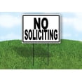 thumbnail image 1 of Work House Signs Single Sided Sign NO Soliciting Black Border Yard Sign Road Sign with Stand, 1 of 1