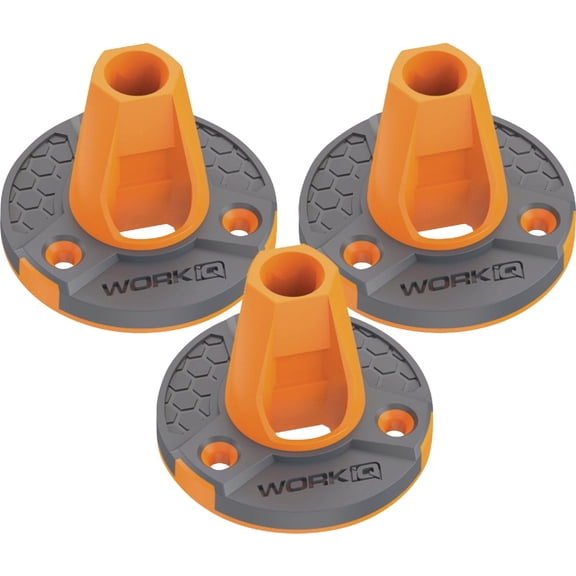 Work IQ Tools IQ Connect Bench Mount 3-Pack  Screw-Down Port for IQ Connect Accessory System  Reversible Design, Surface Mount and Flush Mount Options