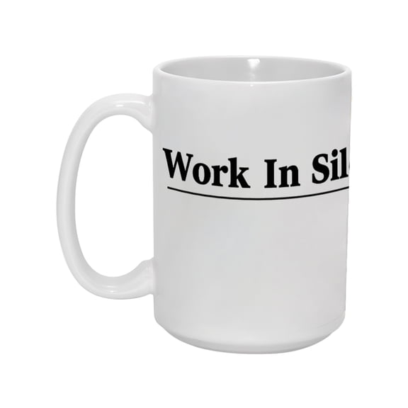 "Work In Silence" 15oz Minimalist Ceramic Mug - Durable & Stylish Drinkware for the Focused