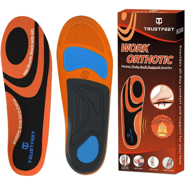 Work Insoles for Standing All Day, Heavy Duty Support Work Orthotic