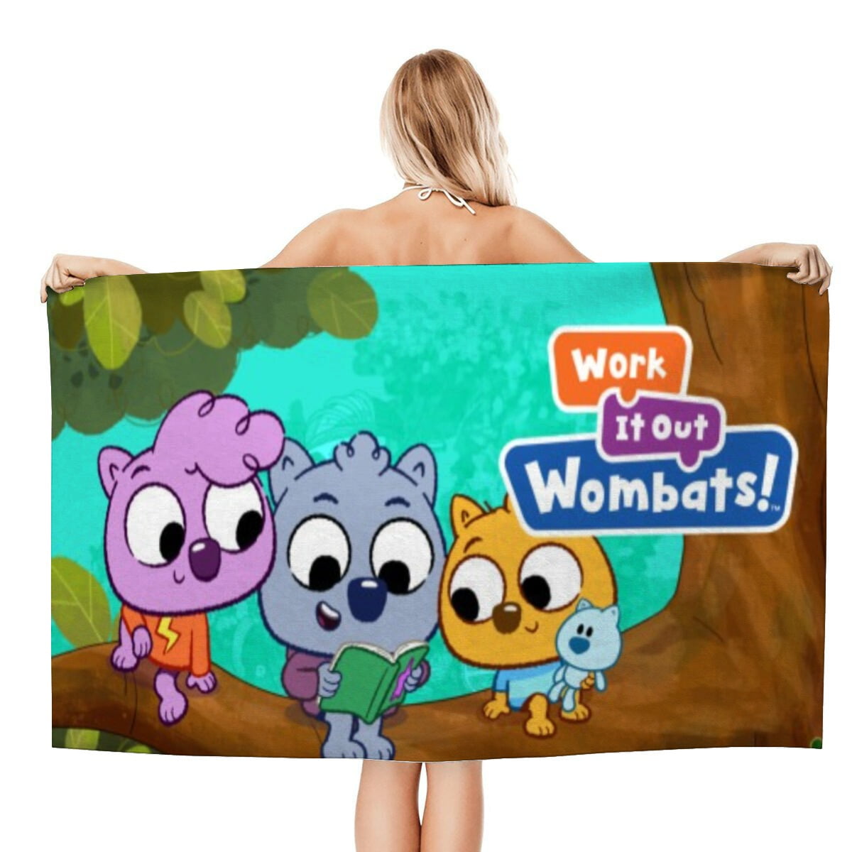Work It Out Wombats! Gifts Beach Towel for Women Girl Birthday Inspired Fan Bath Outdoor Music Lover