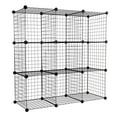 WorkIt! Wire Square Grid Storage Organizer, 9 Set, Modular DIY Metal