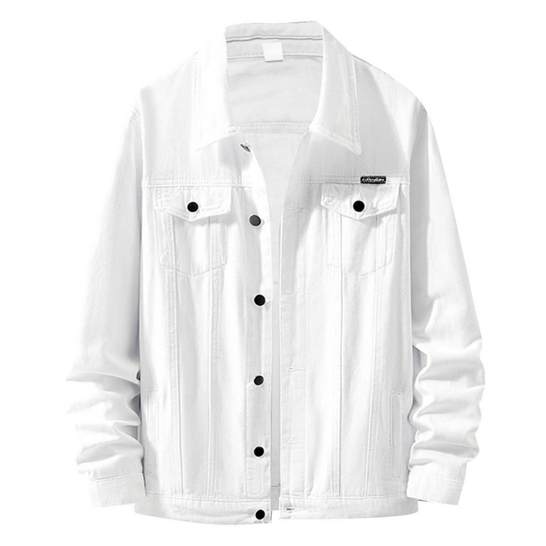 Big and tall white jean jacket cheap