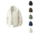 thumbnail image 1 of Work Jackets for Men 2025 Fall Winter Durable Casual Long Sleeve Button Down Collared Jacket Outerwear Coat, 1 of 6