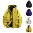 thumbnail image 1 of Work Jackets for Men 2025 Long Sleeve Loose Fit Zip Up Hooded Jacket with Pockets Outdoor Windbreaker Coat Hoodie, 1 of 5