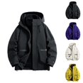 thumbnail image 1 of Work Jackets for Men 2025 Long Sleeve Loose Fit Zip Up Hooded Jacket with Pockets Outdoor Windbreaker Coat Hoodie, 1 of 6