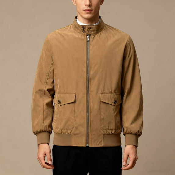 Work Jackets for Men with Pockets Zip Up Mock Neck Coats Mens Casual Solid Color Long Sleeve Slim Going-Out Hiking Outerwear Jacket