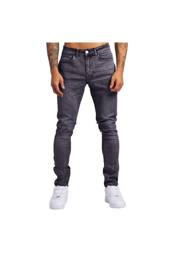 Work Jeans for Men Men's Slim Fit Stretch Jeans Ripped Jeans Distressed Straight Leg Pants Bootcut Jeans Grey 32