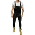thumbnail image 1 of Work Jeans for Men Mens Pocket Jeans Overall Jumpsuit Streetwear Overall Suspender Pants Baggy Jeans Black XL, 1 of 4