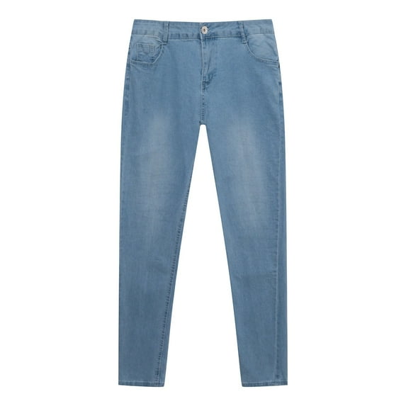 Work Jeans for Men Mens Spring Summer Breathable Jeans Slim Fit Stretch Small Feet Skinny Straight Fit Jeans Stretch Jeans Men I S