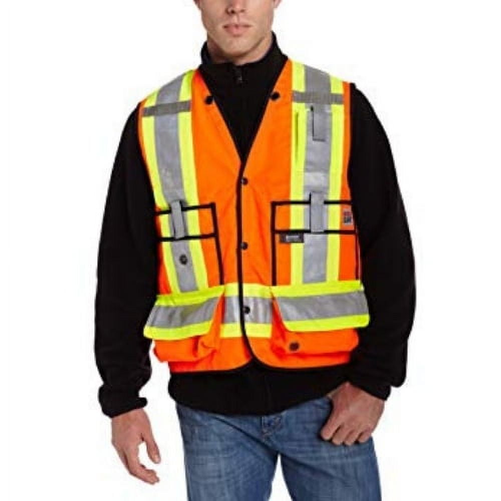 Work King Men s Hi Vis Safety Surveyor Vest Outerwear Fluorescent