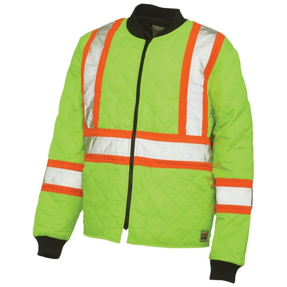 Work King Safety Men's Hi Vis Quilted Safety Jacket, FLGR, 2XL CA3