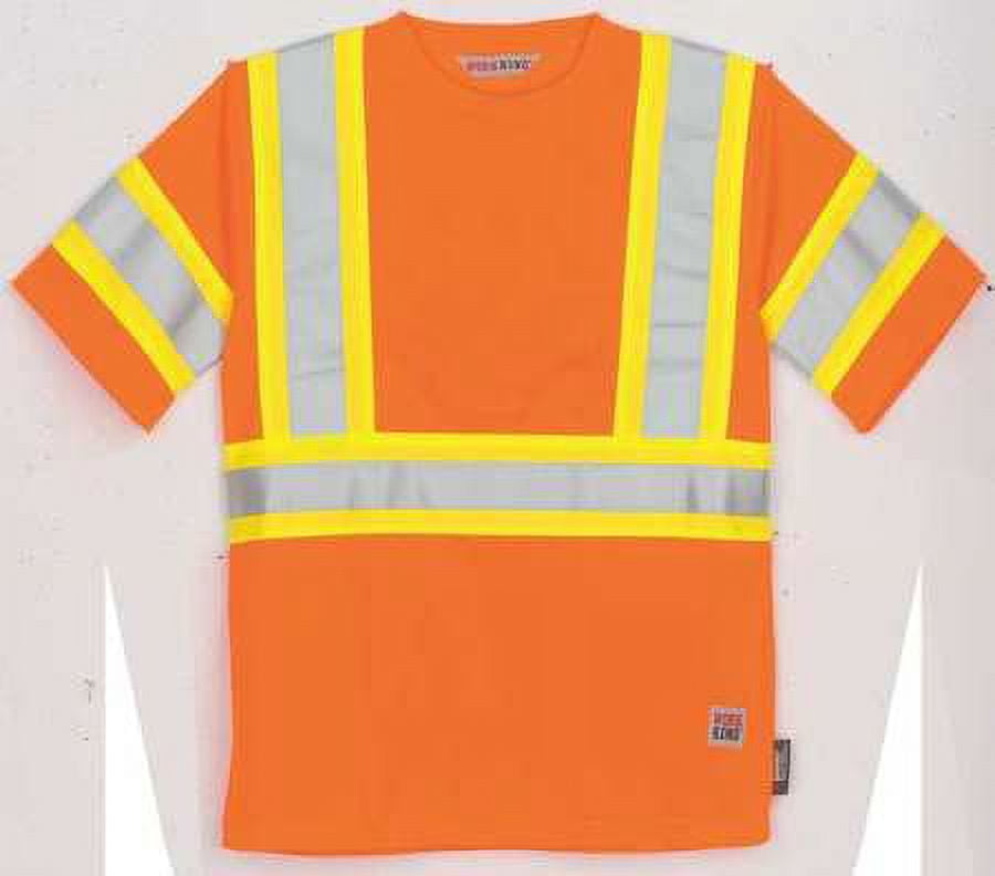 Work King Safety Mens Hi Vis Short Sleeve Crew with Arm Band