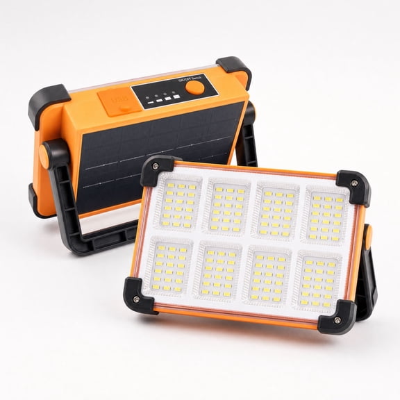 Work Light, 144 LEDs 6000mAh Battery IP66 Waterproof 3 Dimming Modes Red Blue Strobe 10H Runtime