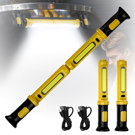 Work Light, 2000LM Bright LED Work Lights, Rechargeable MagneticUnderhood Works Light with Hooks, Cordless BatteryPowered Mechanic Lights for Car Repairing Garage Workshop Emergency
