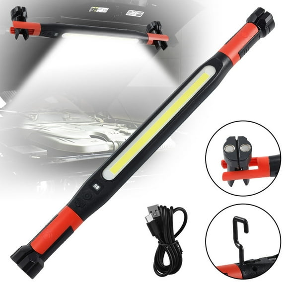 Work Light, 2500 Lumen High Brightness Led Work Light, Rechargeable Magnetic Hood-Mounted Work Light With Hook, Suitable For Auto Repair/Inspection/Garage/Workshop/Emergency, 20.48 Inch.