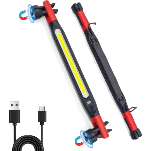 Work Light 3000 Lumens, Rechargeable LED Flood Light with 180? Rotating & 360? Hooks, IP65 Shatterproof Portable Spotlight for Camping, , Repair, Jobsite