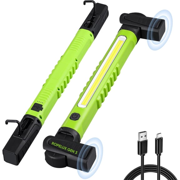 Work Light Bar 3200 LM 6000K Rechargeable Magnetic Trouble Light with Hooks for Car Repair 2 Pack