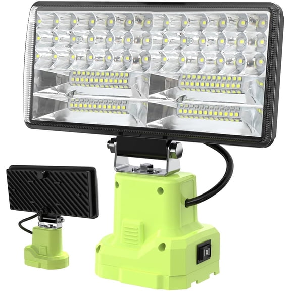 Work Light Compatible with Ryobi 18V Battery, Cordless LED Work Light 6000LM 38W Rechargeable Jobsite Light Flashlight, for Car Repair Hiking Camp Garage Emergency Lighting