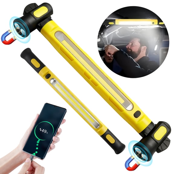 Work Light,Kepeak 1Pack 3000LM Bright LED Rechargeable Magnetic Under Hood Light with Hooks, Mechanic Light for Car Repair, Inspection, Garage, Workshop, Emergency