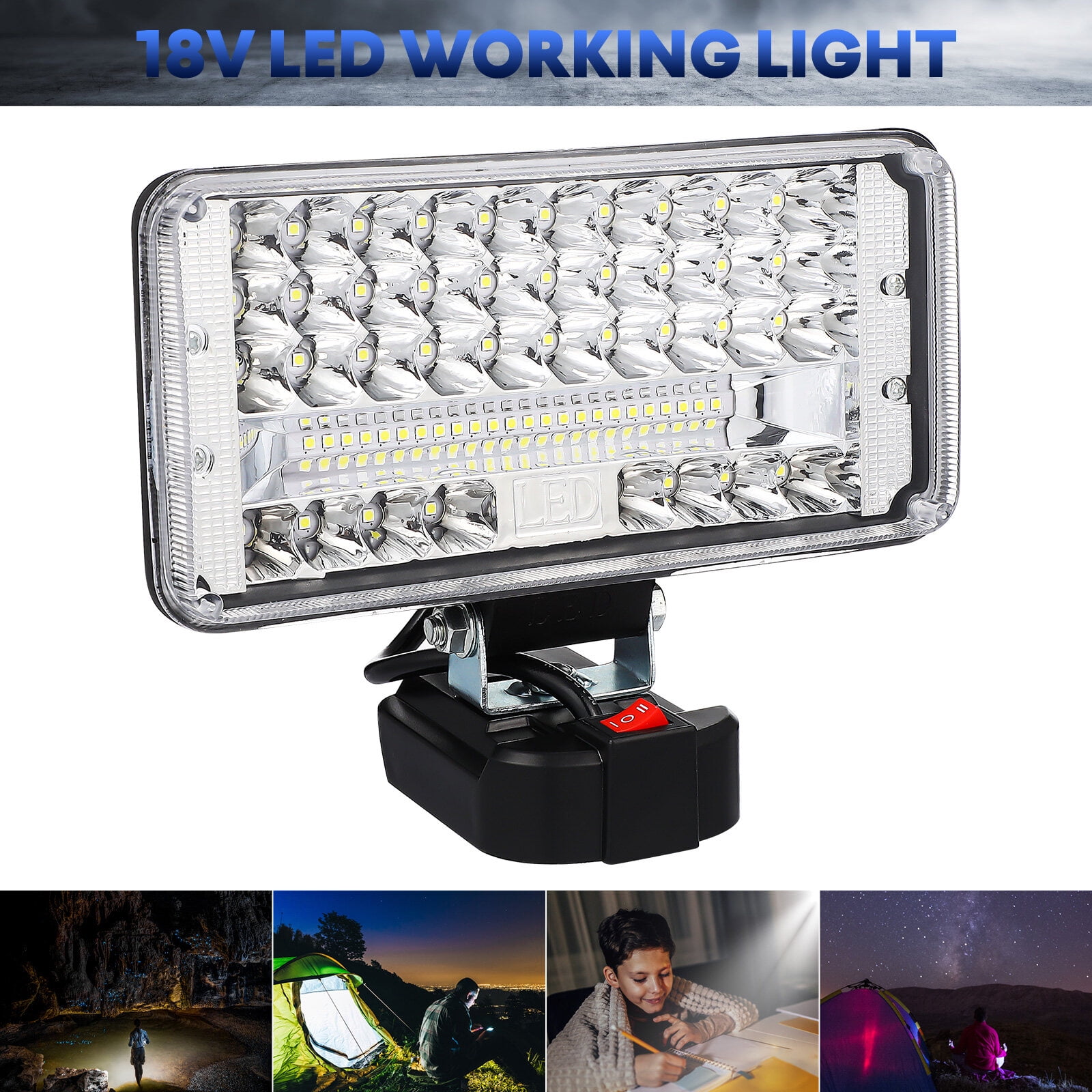 Work Light LED Emergency Light Outdoor Camp 18V Handheld Flood Light