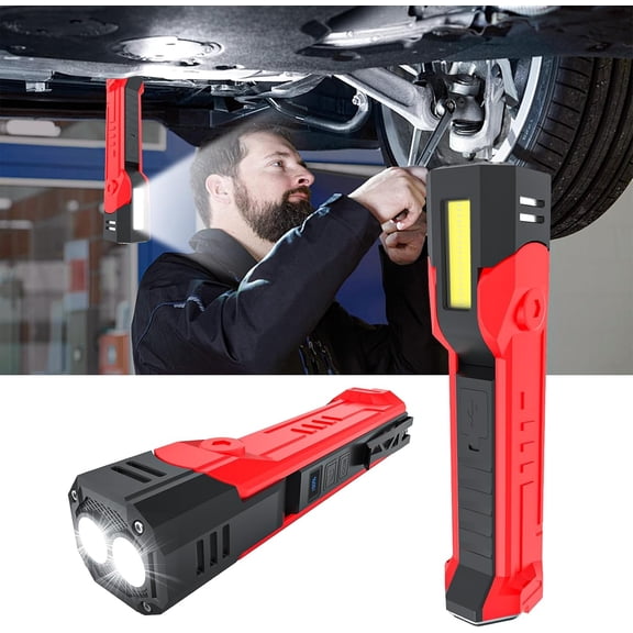 Work Light for Mechanic, 2500mAh Work Light with 160? Swivel and Base, 7 Lighting Modes and Hooks, Portable Flashlight for Repair, Inspection, Garage.