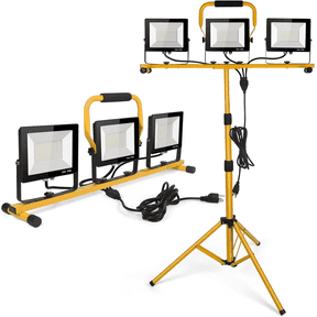 Work Light Rugged, Easy to use, 21,000 Lumen Work Light Stand, 3 Adjustable LED Work Light Heads Collapsible Tripod, 6,500 Kelvin, Great Replacement for Older Halogen Work Lights