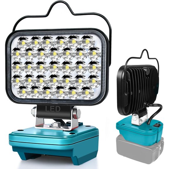 Work Lights Suitable for 14.4/18V Batteries, Cordless Portable Flashlight Work Site Lights Spotlights Tools, Suitable for 1850, Battery-Free Bulb Flood Lights for Repairing/Outdoor Camping/Garage/Eme