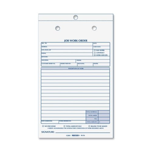 Work Order Book 50 Sheet(S) 2 Part Carbonless 8.50" X 5.50