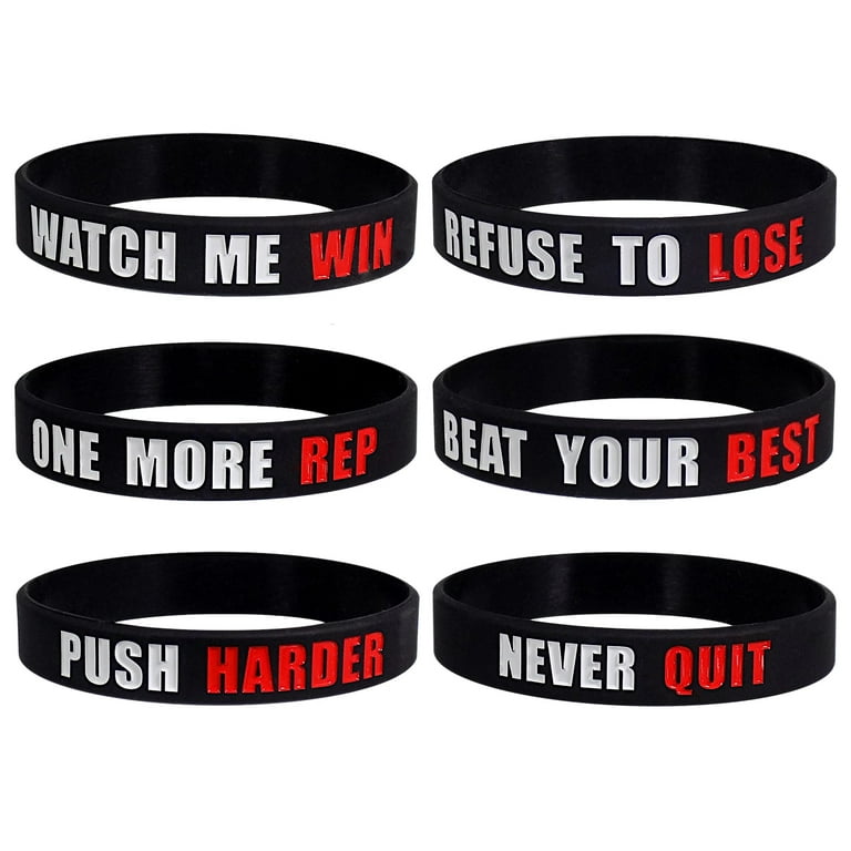 Work Out 6 Pack Inspirational Motivational Wristbands for Athletes
