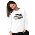 thumbnail image 1 of Work Out Because Really Like Cookies Women Plus Size Crewneck Sweatshirt Brisco Brands 2X, 1 of 5