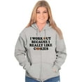 thumbnail image 1 of Work Out Because Really Like Cookies Womens Plus Size Graphic Zipper Hoodie Brisco Brands 4X, 1 of 5