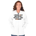 thumbnail image 1 of Work Out Because Really Like Cookies Zip Hoodie Sweatshirt Women Brisco Brands L, 1 of 6
