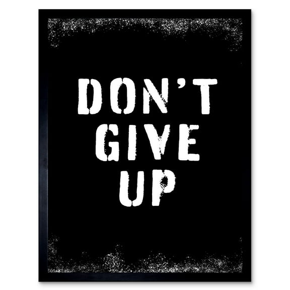 Work Out Inspiration Don't Give Up Gym Motivation Living Room Aesthetic Art Print Framed Poster Wall Decor 12x16 inch