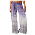 thumbnail image 1 of Work Out Leggings Gym for Women Casual Loose Gradient Tie-Dye Printed Long Wide Leg Yoga Trousers Purple L, 1 of 5